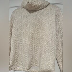 J. Crew Embossed Cream Turtleneck Sweater Medium